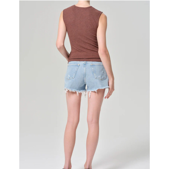 Agolde Shorts 27 Blue Parker Vintage Cut Off Button Fly Swapmeet A026B-1411 - Picture 9 of 9